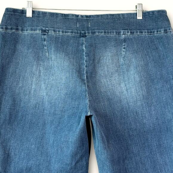 Express 70s Flare Pull On Stretch Blue Jeans Mid Rise Women Size 18/20 XL New - Picture 7 of 12